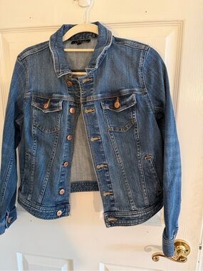 Gorgeous Talbots Medium Blue Denim Jacket for Women with copper accents